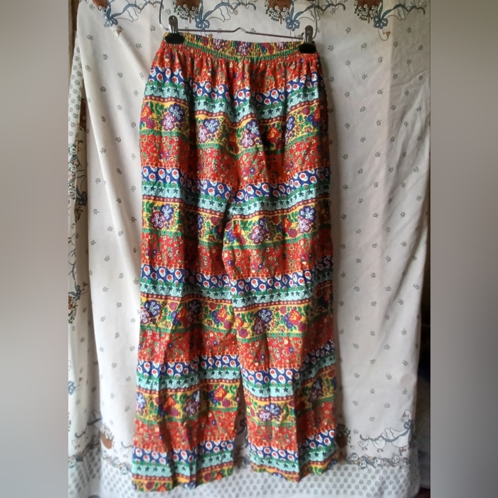 Boho Maximalist Summer Colorful Patterned Pants - Picture 2 of 6